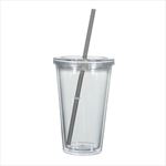 Clear with Charcoal Straw